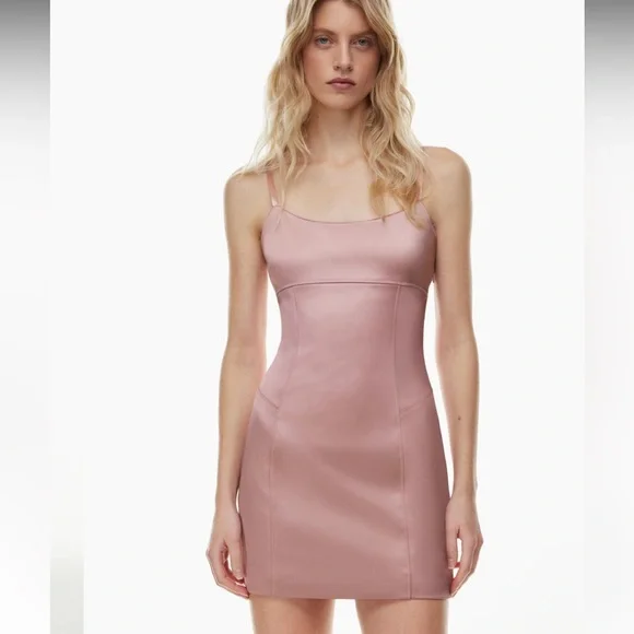Aritzia Pink Satin Dress - LIKE NEW - Picture 3 of 5